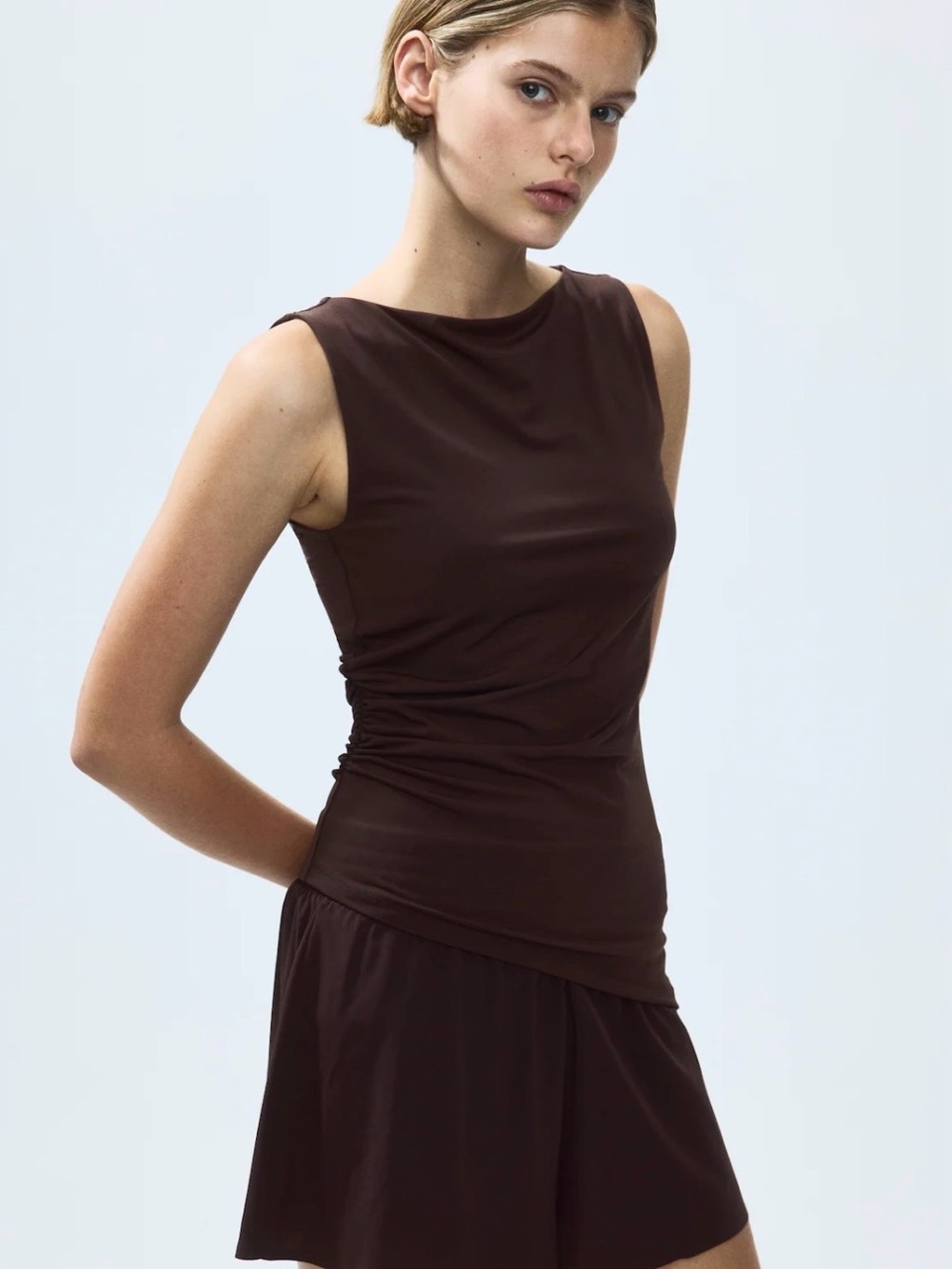 H&M Dark Brown Sleeveless Tank Top